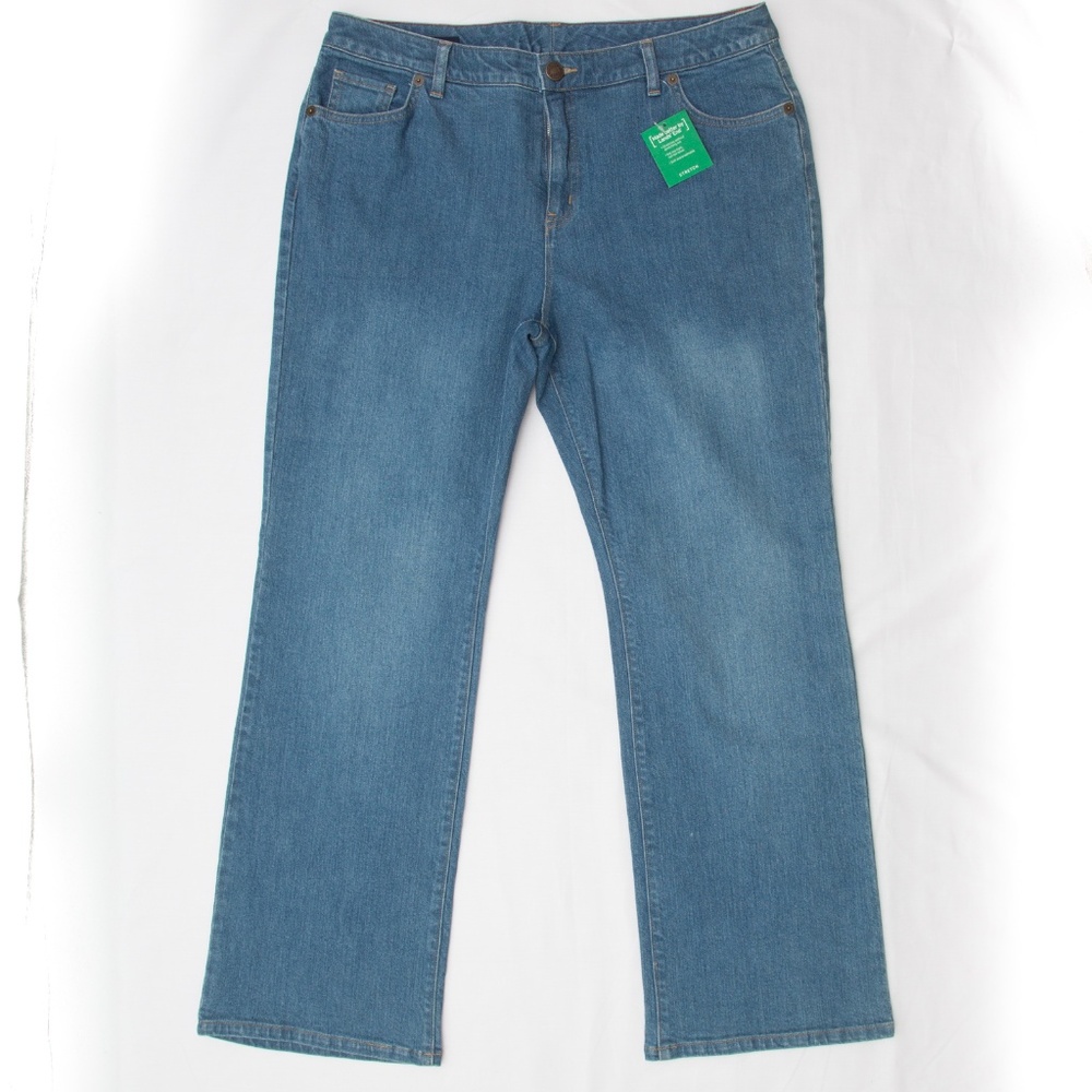 Lands End straight leg high‎ waisted jeans 18 x 31
